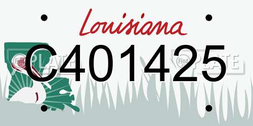 C401425 Louisiana License Plate