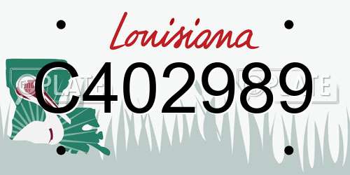 C402989 Louisiana License Plate