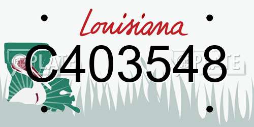 C403548 Louisiana License Plate