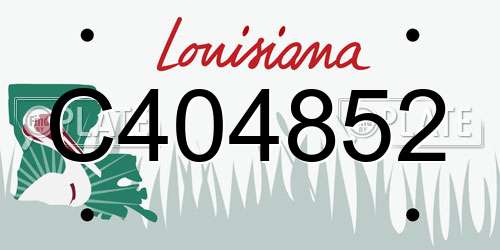 C404852 Louisiana License Plate