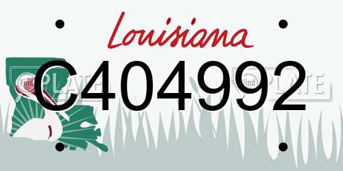 C404992 Louisiana License Plate