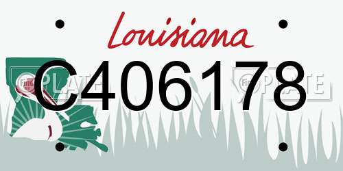 C406178 Louisiana License Plate