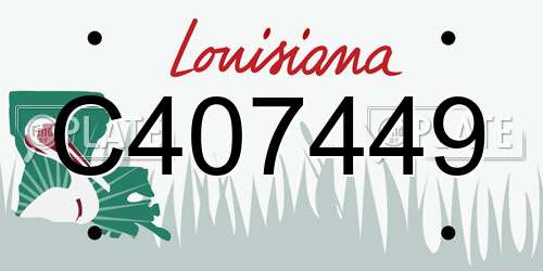 C407449 Louisiana License Plate