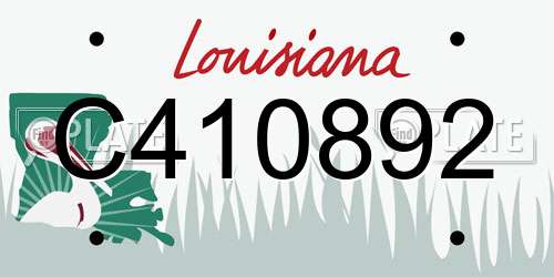 C410892 Louisiana License Plate