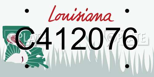 C412076 Louisiana License Plate