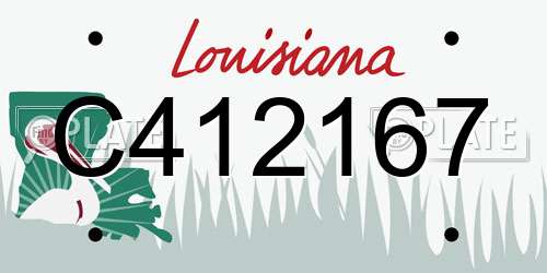 C412167 Louisiana License Plate
