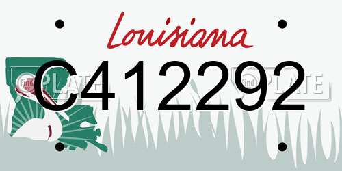 C412292 Louisiana License Plate