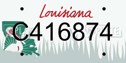C416874 Louisiana License Plate