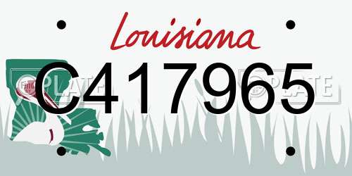 C417965 Louisiana License Plate