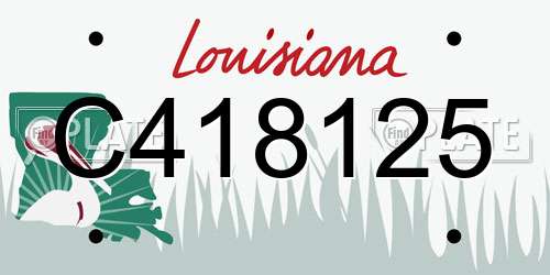 C418125 Louisiana License Plate
