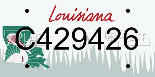 C429426 Louisiana License Plate