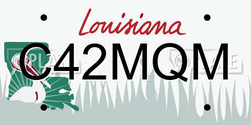 C42MQM Louisiana License Plate