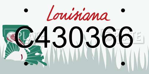 C430366 Louisiana License Plate