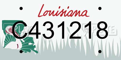 C431218 Louisiana License Plate