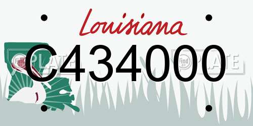 C434000 Louisiana License Plate
