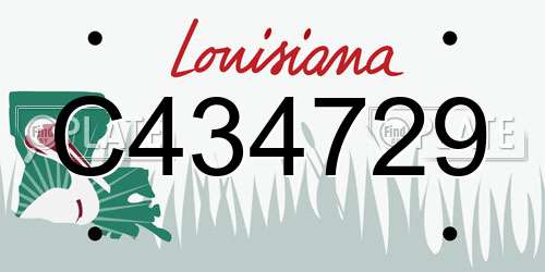 C434729 Louisiana License Plate