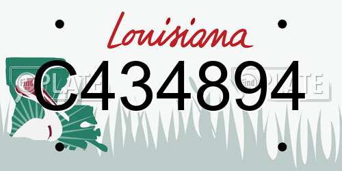 C434894 Louisiana License Plate