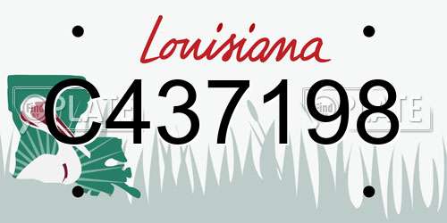 C437198 Louisiana License Plate