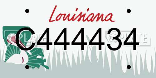 C444434 Louisiana License Plate