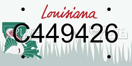 C449426 Louisiana License Plate