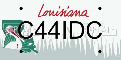 C44IDC Louisiana License Plate