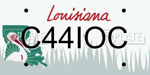 C44IOC Louisiana License Plate