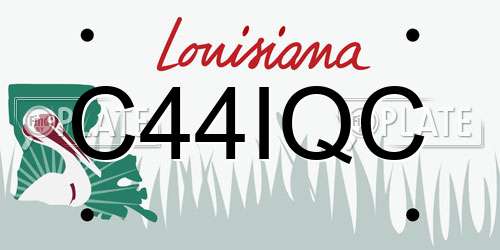 C44IQC Louisiana License Plate