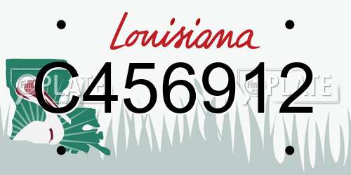 C456912 Louisiana License Plate
