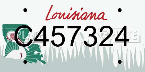 C457324 Louisiana License Plate