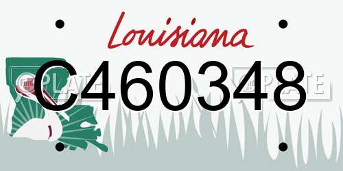 C460348 Louisiana License Plate