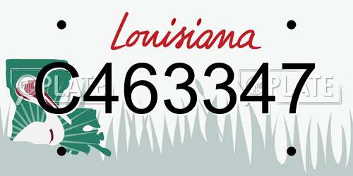 C463347 Louisiana License Plate