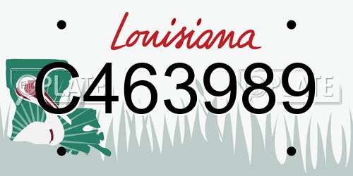 C463989 Louisiana License Plate