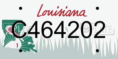 C464202 Louisiana License Plate