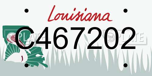 C467202 Louisiana License Plate