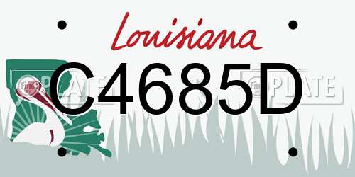 C4685D Louisiana License Plate