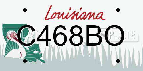 C468BO Louisiana License Plate