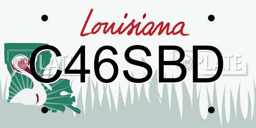 C46SBD Louisiana License Plate
