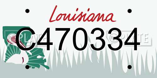 C470334 Louisiana License Plate