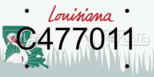 C477011 Louisiana License Plate