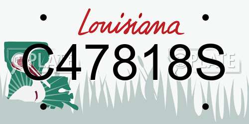 C47818S Louisiana License Plate