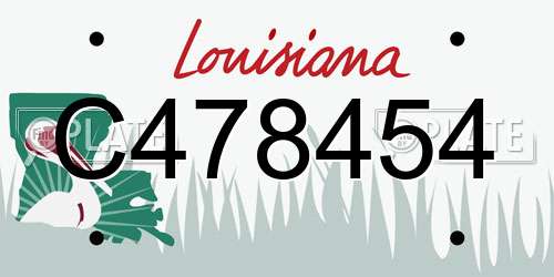 C478454 Louisiana License Plate
