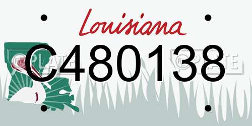 C480138 Louisiana License Plate