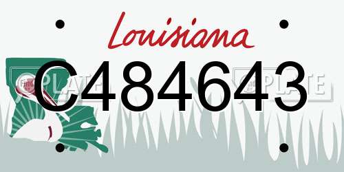 C484643 Louisiana License Plate