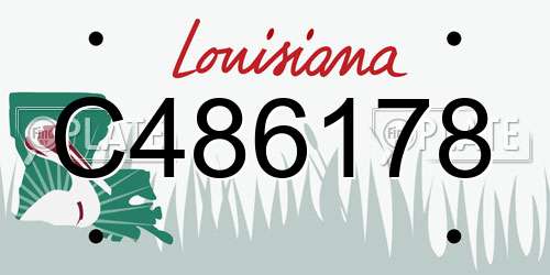 C486178 Louisiana License Plate