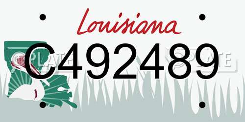 C492489 Louisiana License Plate