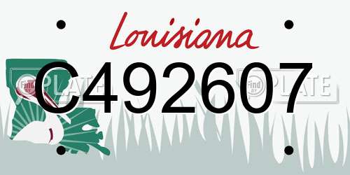 C492607 Louisiana License Plate