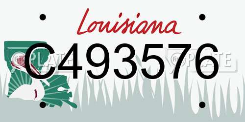 C493576 Louisiana License Plate