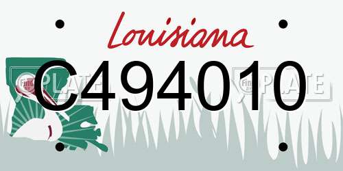 C494010 Louisiana License Plate