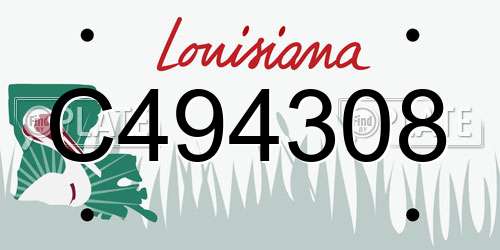 C494308 Louisiana License Plate