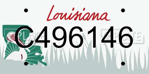 C496146 Louisiana License Plate